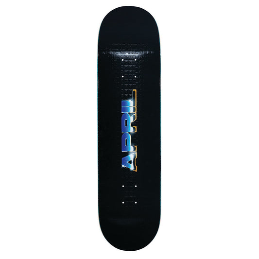 April skateboards embossed logo deck black diponible sur model skateshop online suisse store