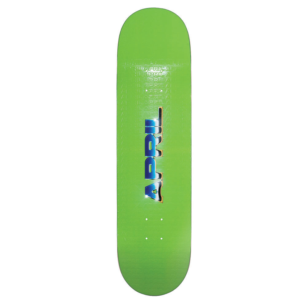 April skateboards team deck embossed logo deck green disponible en ligne sur model skateshop suisse online store