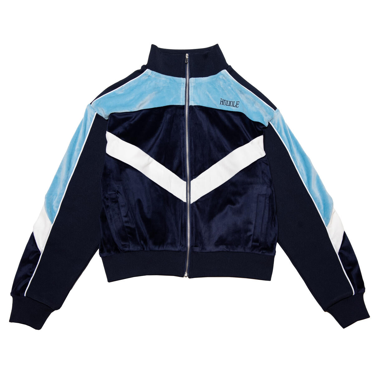 HODDLE VELOUR TRACK JACKET BLUE