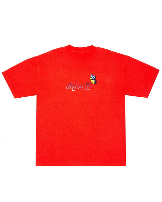 T-shirt April skateboard rouge butterfly